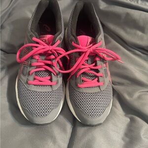 ASICS Women's Gray and Pink Running Shoes
